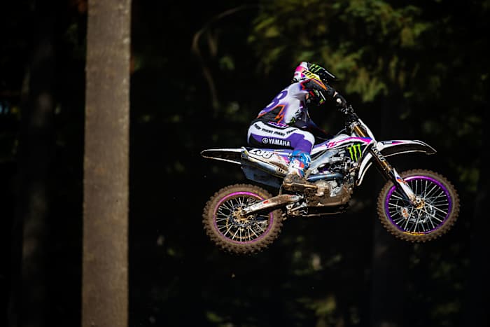 Haiden Deegan won his first 1-1 on Saturday and closed to just three points of the standings lead in the 250 Moto class. Photo courtesy MotoCross/Dan Beaver.